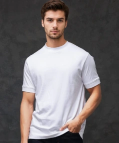 Men’s Fitted Maroon Crew Neck T-Shirt – Casual Cotton Blend